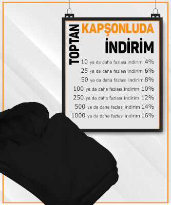 Unisex Siyah Baskısız Toptan Kapüşonlu Sweatshirt - Thumbnail