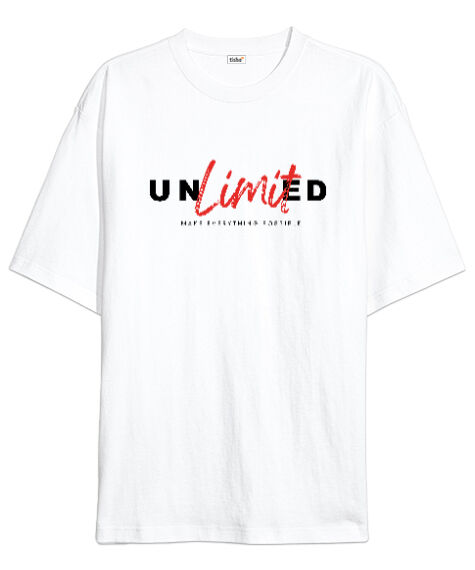 Tisho - Unlimited Beyaz Oversize Unisex Tişört