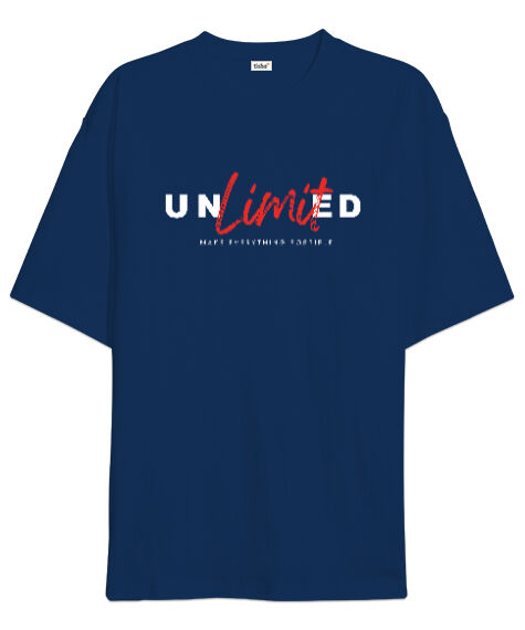 Tisho - Unlimited Lacivert Oversize Unisex Tişört