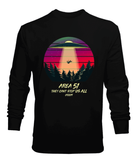 Tisho - USA Area 51 Tasarım Baskılı Erkek Sweatshirt