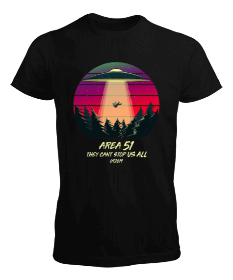 Tisho - USA Area 51 Tasarım Baskılı Erkek Tişört