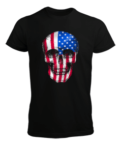 Tisho - USA Skull Flag Erkek Tişört