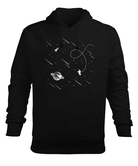 Tisho - Uzay Astronot, Space Astronaut Planet Rocket Erkek Kapüşonlu Hoodie Sweatshirt