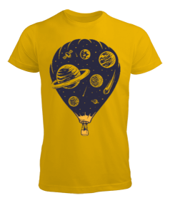 Tisho - Uzay İşlemeli Balon İllüstrasyonu Erkek Tişört