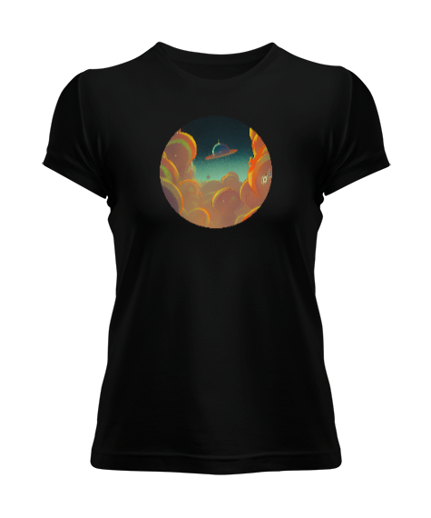 Tisho - Uzay Siyah Kadın Tişört