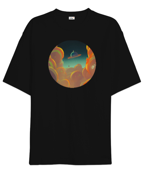 Tisho - Uzay Siyah Oversize Unisex Tişört