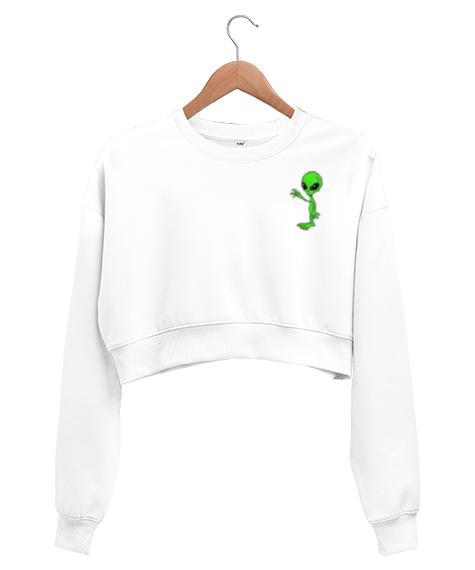 Tisho - Uzaylı Kadın Crop Sweatshirt