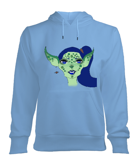 Tisho - Uzaylı kız Kadın Kapşonlu Hoodie Sweatshirt