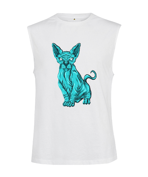 Tisho - Uzaylı mavi köpek fitness Kesik Kol Unisex Tişört
