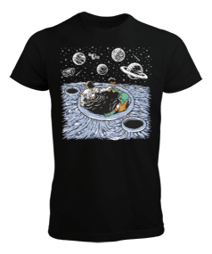Tisho - Uzaylı ve Astronot Ayda Keyifte Erkek Tişört