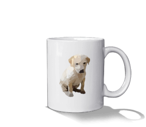 Üzgün Yavru Köpek Beyaz Kupa Bardak - Thumbnail