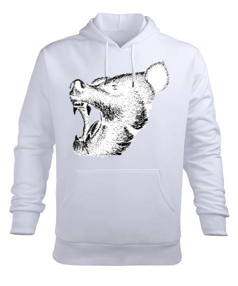 Tisho - Vahşi ayı Erkek Kapüşonlu Hoodie Sweatshirt