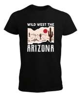 Vahşi Batı Arizona - Wild West Siyah Erkek Tişört - Tisho