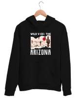 Vahşi Batı Arizona - Wild West Siyah Unisex Kapşonlu Sweatshirt - Tisho
