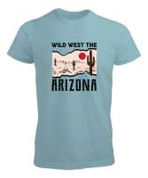 Vahşi Batı Arizona - Wild West Su Yeşili Erkek Tişört - Tisho