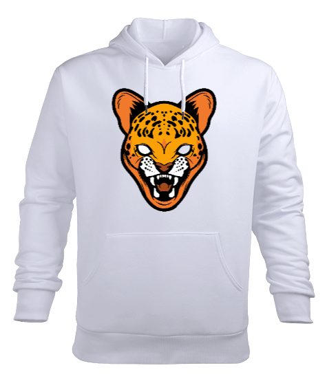 Tisho - Vahşi benekli kedi puma Erkek Kapüşonlu Hoodie Sweatshirt