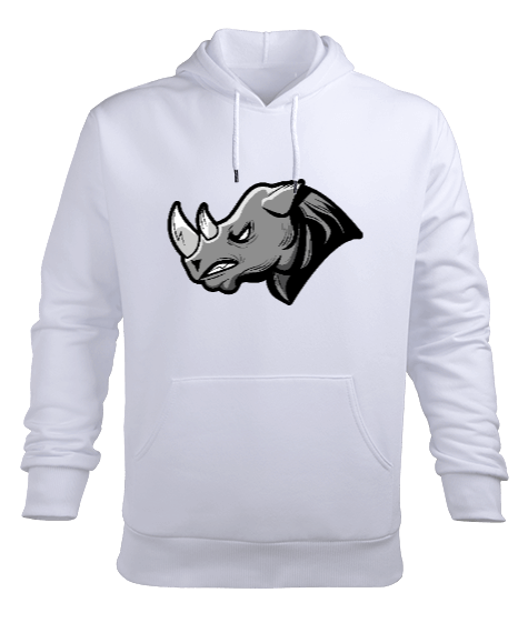 Tisho - Vahşi boynuzlu gergedan Erkek Kapüşonlu Hoodie Sweatshirt