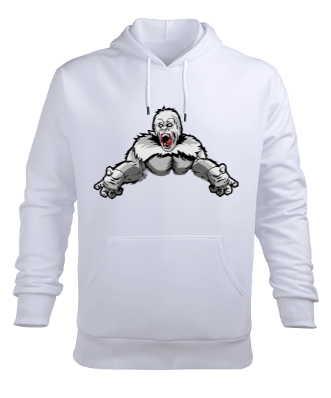 Tisho - Vahşi çığlık atan sinirli goril Erkek Kapüşonlu Hoodie Sweatshirt