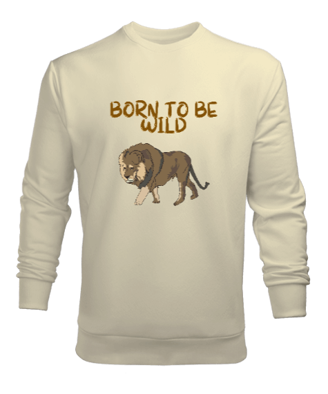Tisho - Vahşi doğanlar aslan figürü born to be wild Erkek Sweatshirt