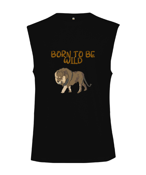 Tisho - Vahşi doğanlar aslan figürü born to be wild fitness motivasyon Kesik Kol Unisex Tişört