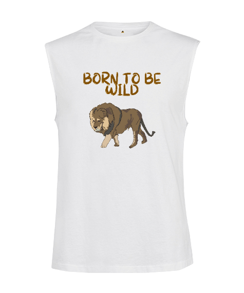 Tisho - Vahşi doğanlar aslan figürü born to be wild fitness motivasyon Kesik Kol Unisex Tişört