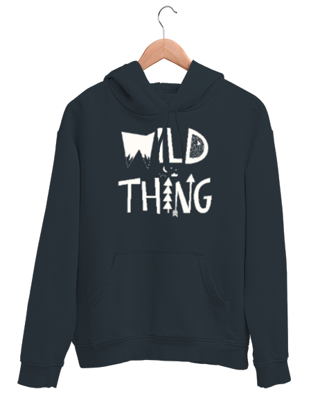 Tisho - Vahşi Dünya Düşünce - Wild Thing Füme Unisex Kapşonlu Sweatshirt