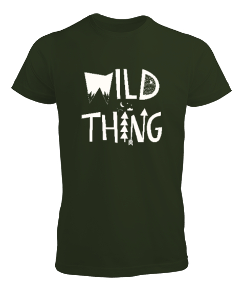 Tisho - Vahşi Dünya Düşünce - Wild Thing Haki Yeşili Erkek Tişört