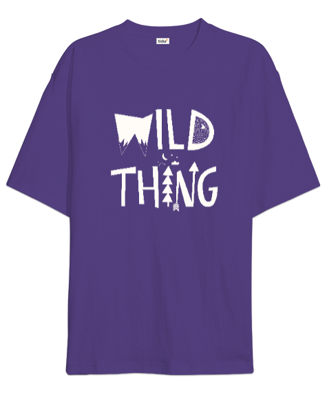 Tisho - Vahşi Dünya Düşünce - Wild Thing Mor Oversize Unisex Tişört