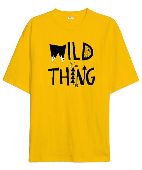 Tisho - Vahşi Dünya Düşünce - Wild Thing Sarı Oversize Unisex Tişört