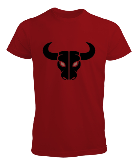 Tisho - Vahşi Güçlü Boğa Fitness Motivasyon Özel Tasarım Kırmızı Erkek Tişört