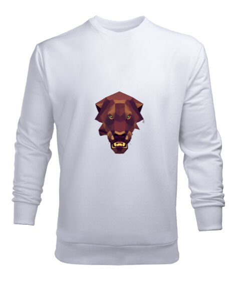 Tisho - Vahşi güçlü poligon puma Beyaz Erkek Sweatshirt