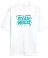 Vahşi Kal - Stay Wild Beyaz Oversize Unisex Tişört - Tisho