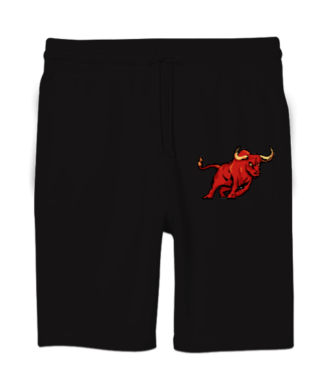 Tisho - Vahşi kırmızı boğa bull Unisex Sweatshirt Şort Regular Fit
