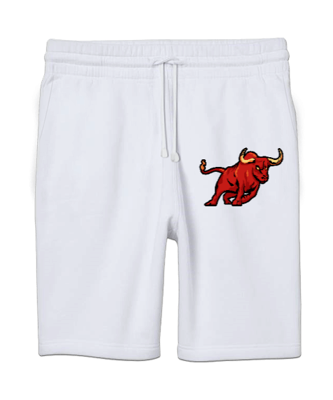 Tisho - Vahşi kırmızı bull boğa Unisex Sweatshirt Şort Regular Fit