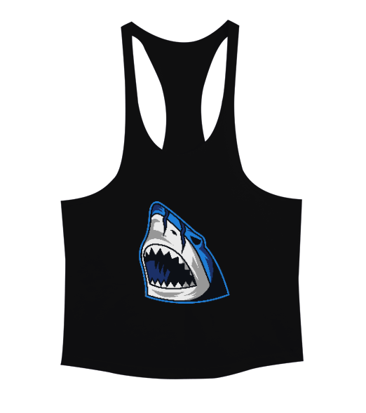 Tisho - Vahşi köpek balığı fitness motivasyon Erkek Tank Top Atlet