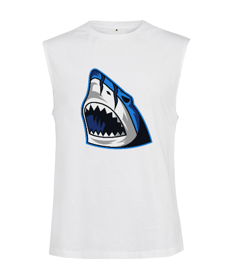 Vahşi köpek balığı fitness motivasyon Kesik Kol Unisex Tişört