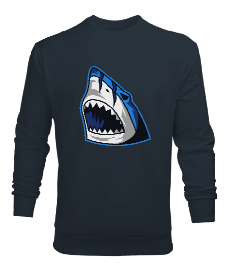 Tisho - Vahşi saldırıgan sudan çıkan dişli köpek balığı Erkek Sweatshirt