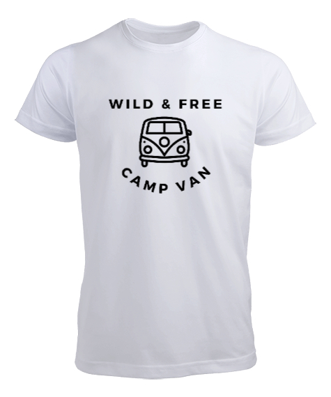 Tisho - Vahşilik Özgürlük ve Kamp - Karavan Özel Tasarım Beyaz Erkek Tişört
