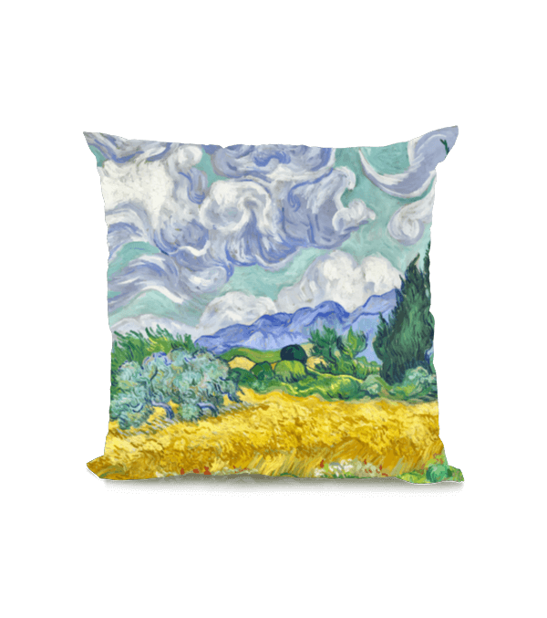 Tisho - Van Gogh Selvili Buğday Tarlası Kare Yastık
