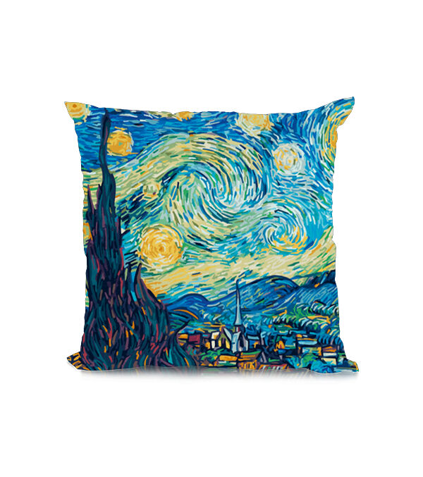 Tisho - Van Gogh Starry Night Lacivert Kare Yastık