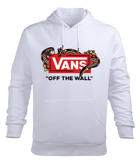 Tisho - Vans Tasarım Baskılı Erkek Kapüşonlu Hoodie Sweatshirt