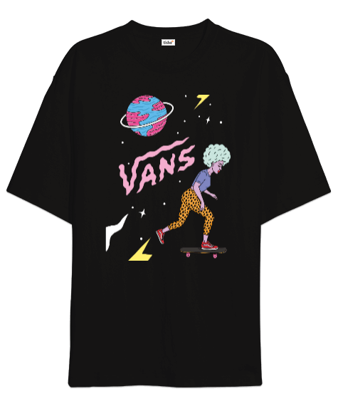 Tisho - Vans Tasarım Baskılı Oversize Unisex Tişört