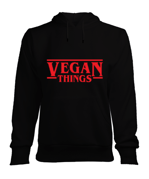 Tisho - Vegan Things Siyah Kadın Kapşonlu Hoodie Sweatshirt