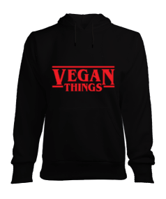 Tisho - Vegan Things Siyah Kadın Kapşonlu Hoodie Sweatshirt