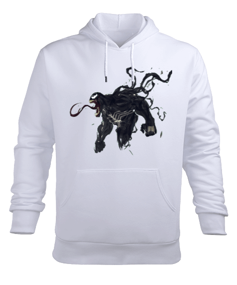 Tisho - Venom Baskılı Erkek Kapüşonlu Hoodie Sweatshirt