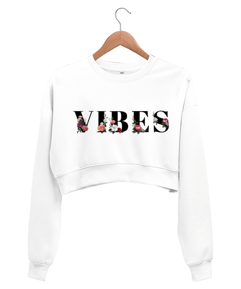 Tisho - VIBES Kadın Crop Sweatshirt