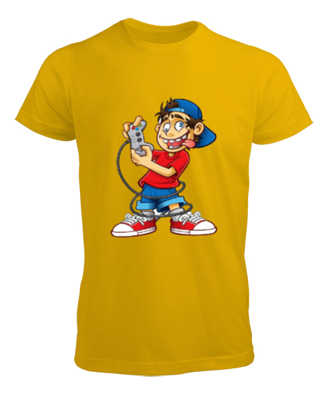 Tisho - Video Gamer Sarı Erkek Tişört