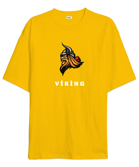Tisho - Viking Baskılı Oversize Unisex Tişört