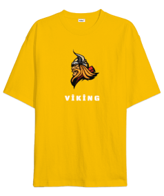 Viking Baskılı Oversize Unisex Tişört - Thumbnail