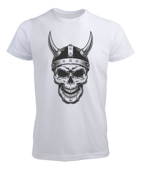 Tisho - Viking İskelet Beyaz Erkek Tişört